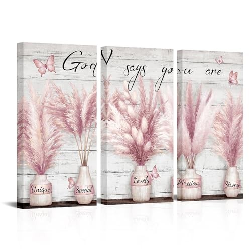  God Says You Are Wall Art Motivational Quotes Wall Decor Bathroom Bedroom Pink