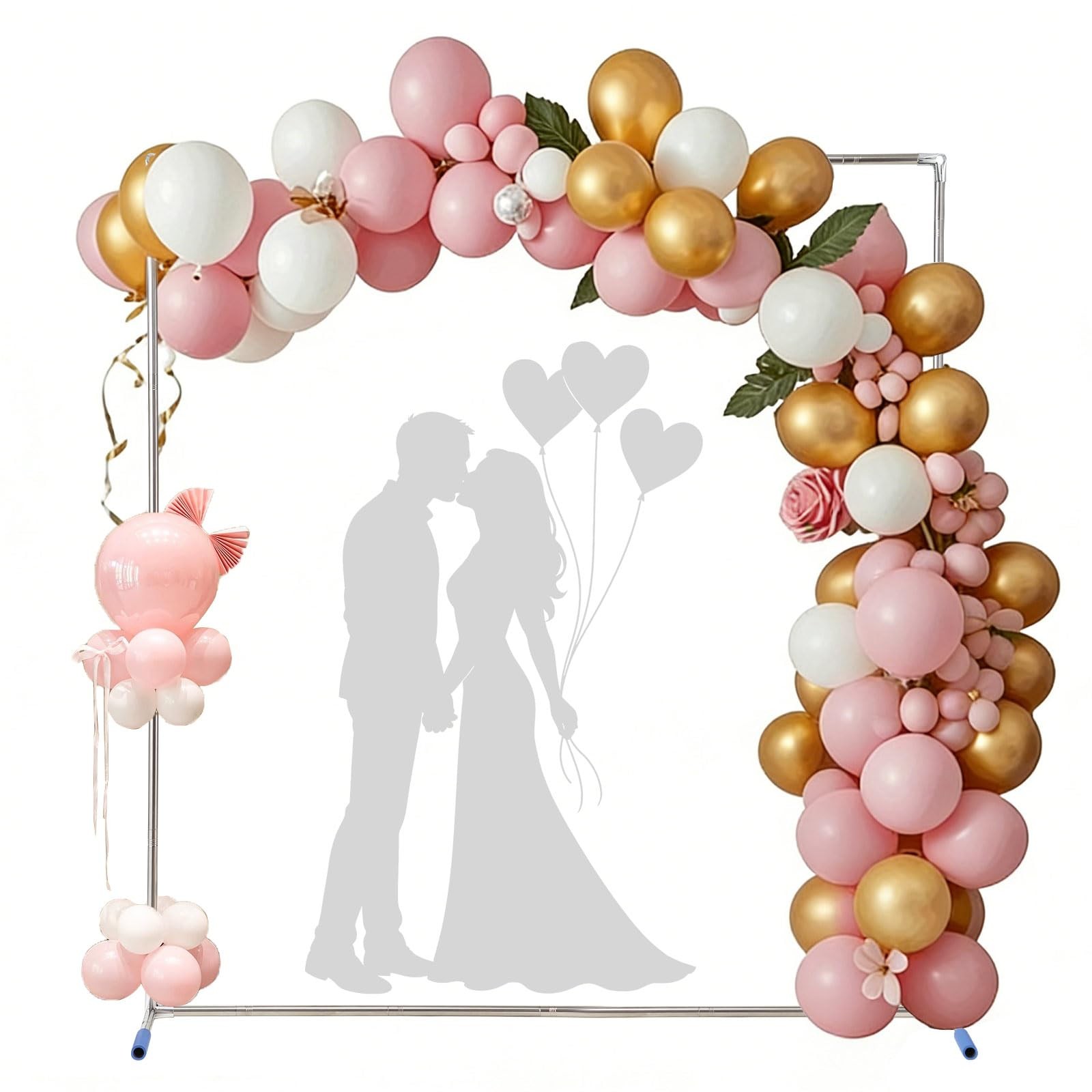 Arch Backdrop Stand,7x5 FT Metal Wedding Square Backdrop Stand for Ceremony S...