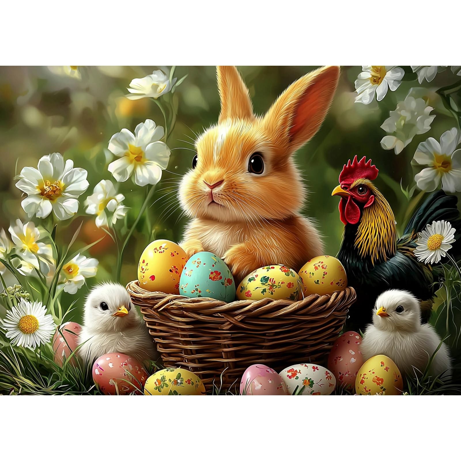 Easter Bunny DIY Diamond Art Kit For Adults Crystal Mosaic Art Decor 30x40