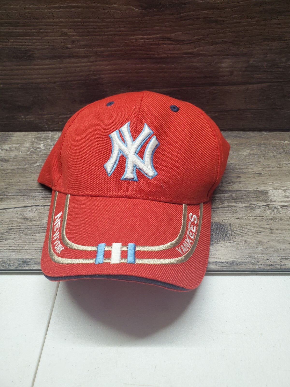 NY Yankees Hat Baseball Hat Red Cap VTG New