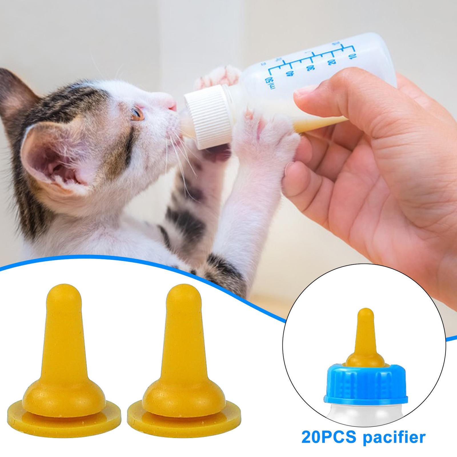 20x Kitten Nipples for Nursing  Pet Replacement Mini Nipple Feeding Kits