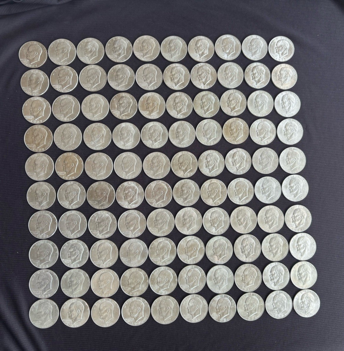 Lot of 100 Above Avg Eisenhower  Dollars For Sale (Actual Coins Shown In Photos)