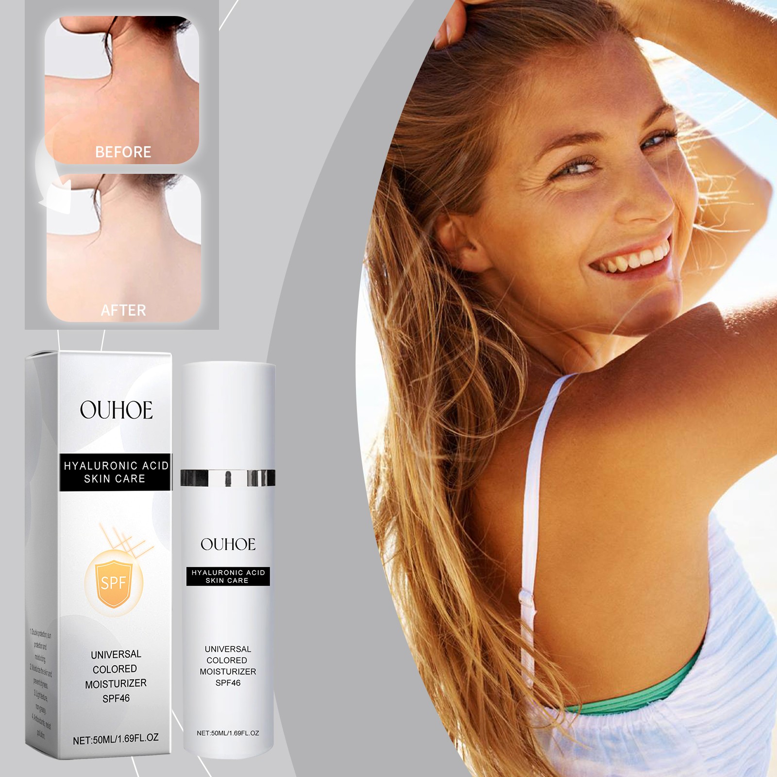 Mineral Face Sunscreen SPF 46 with Hyaluronic Acid, Anti-Aging Soothing 50ml