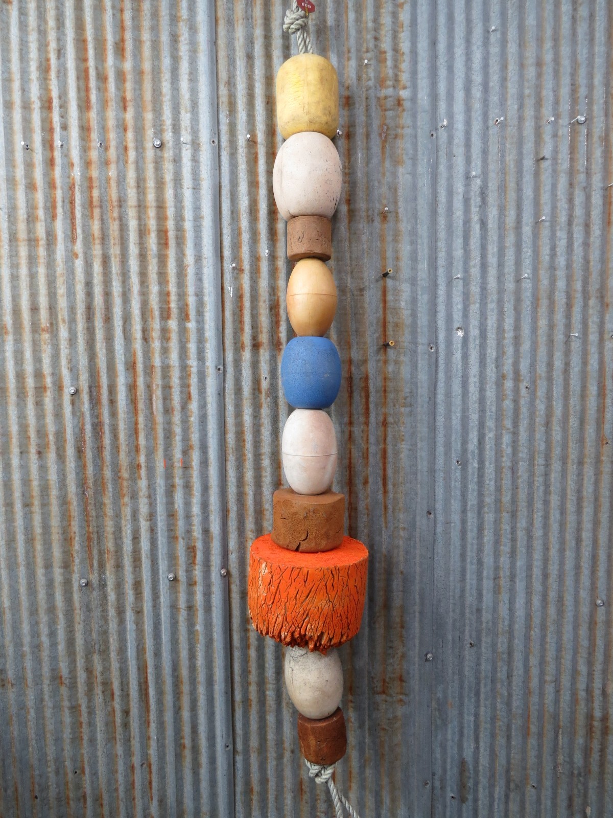 10 Old Fish Net Floats 47 Inches Long Fishing Buoys Bouys Tiki Hut Bar  (SF609)