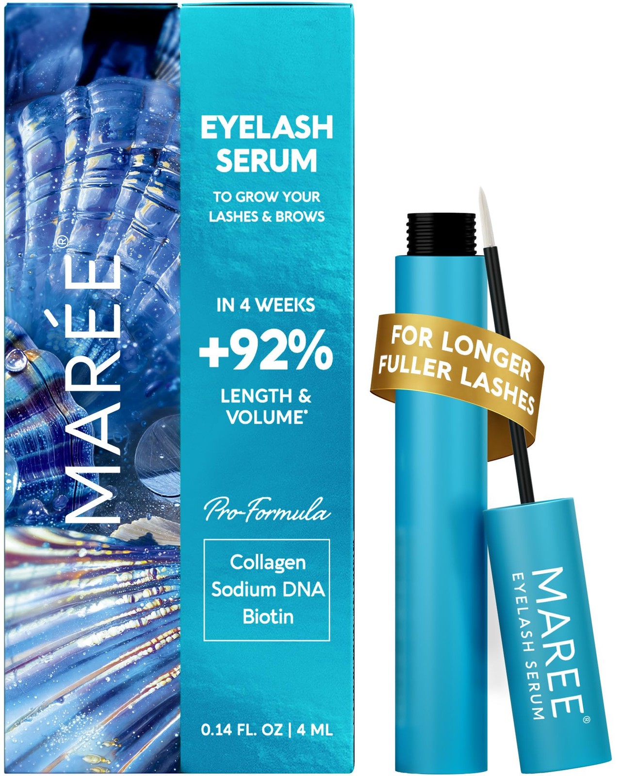 MAREE Eyelash Serum To Grow Lashes & Brows – Eye 0.14 Fl Oz (Pack of 1), Blue 