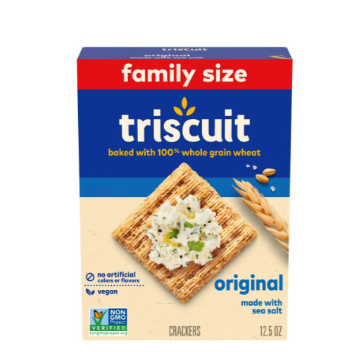 Triscuit Original Whole Grain Wheat Crackers, Vegan Crackers, Healthy Snacks,