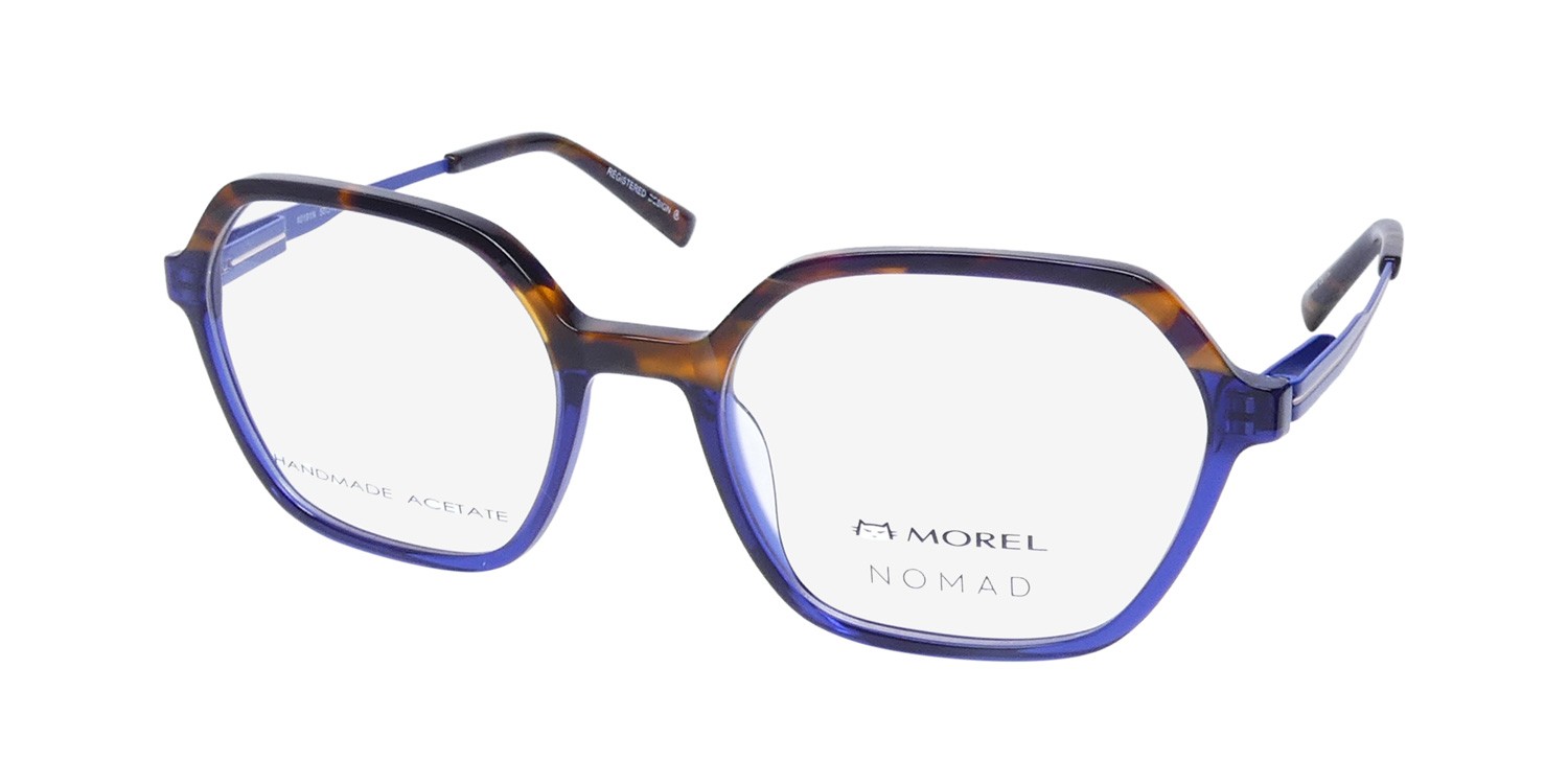 NEW MOREL NOMAD 40191N EYEGLASSES BLUE GEOMETRIC PLASTIC WOMENS 50-18-140 MB04