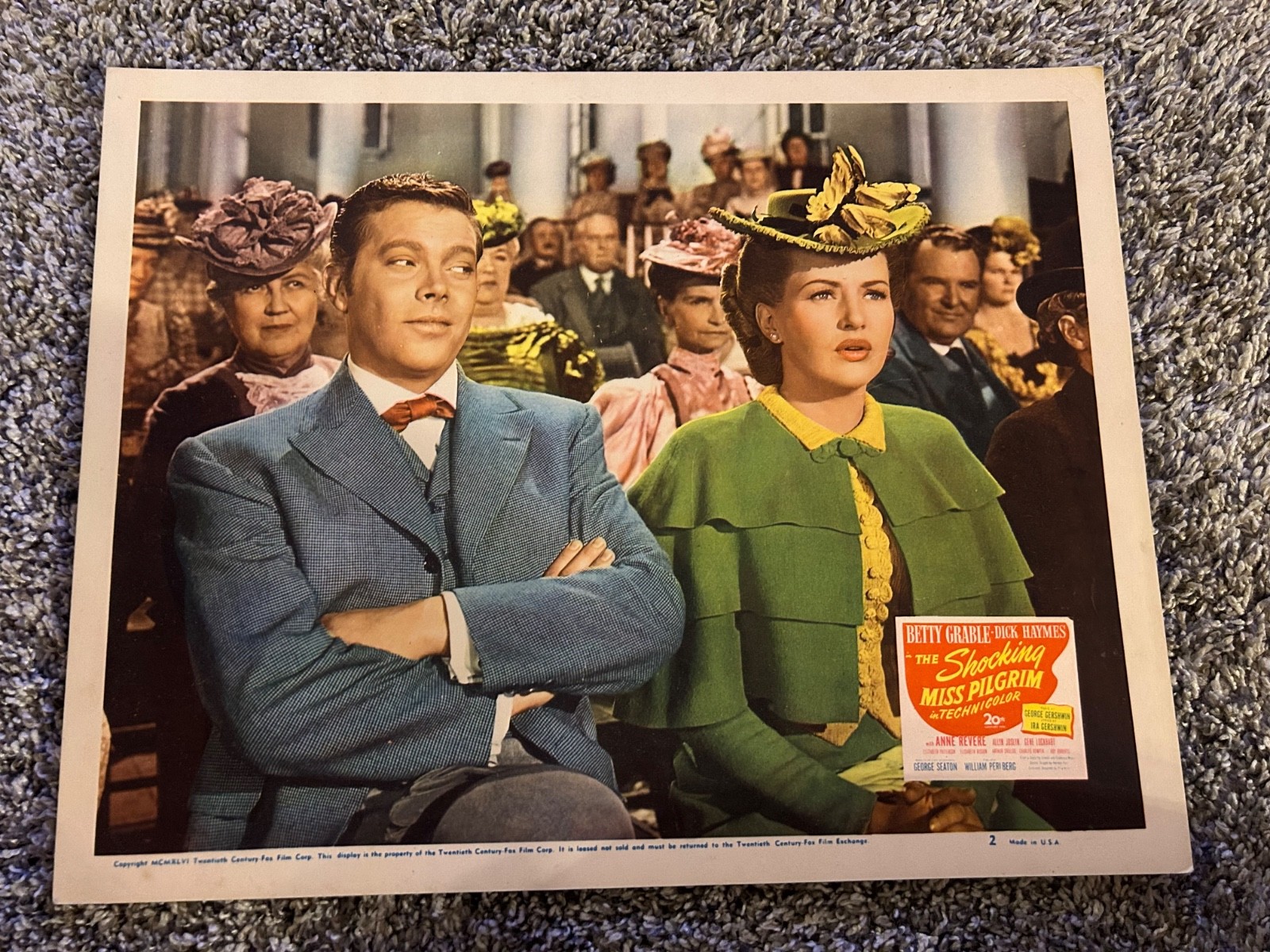 Vintage Movie Lobby Card "The Shocking Miss Pilgrim" 1947 Betty Grable