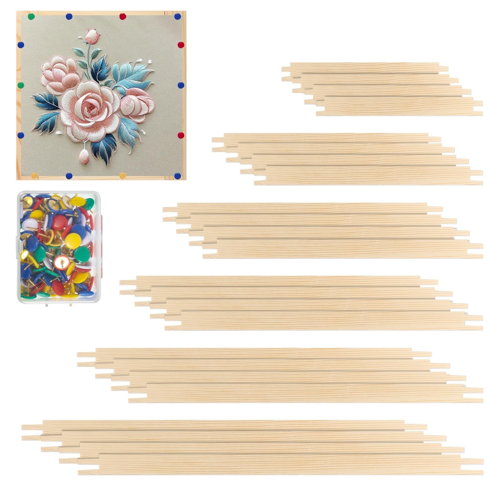 12 Sets Needlepoint Stretcher Bar Set, 6 Sizes Stretcher Bars for Needlework ...