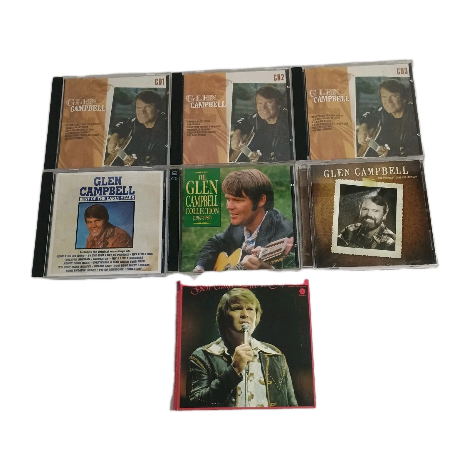 Glen Campbell Assortment Box Set,In Japan, Inspirational  Collection CD Lot Of 7