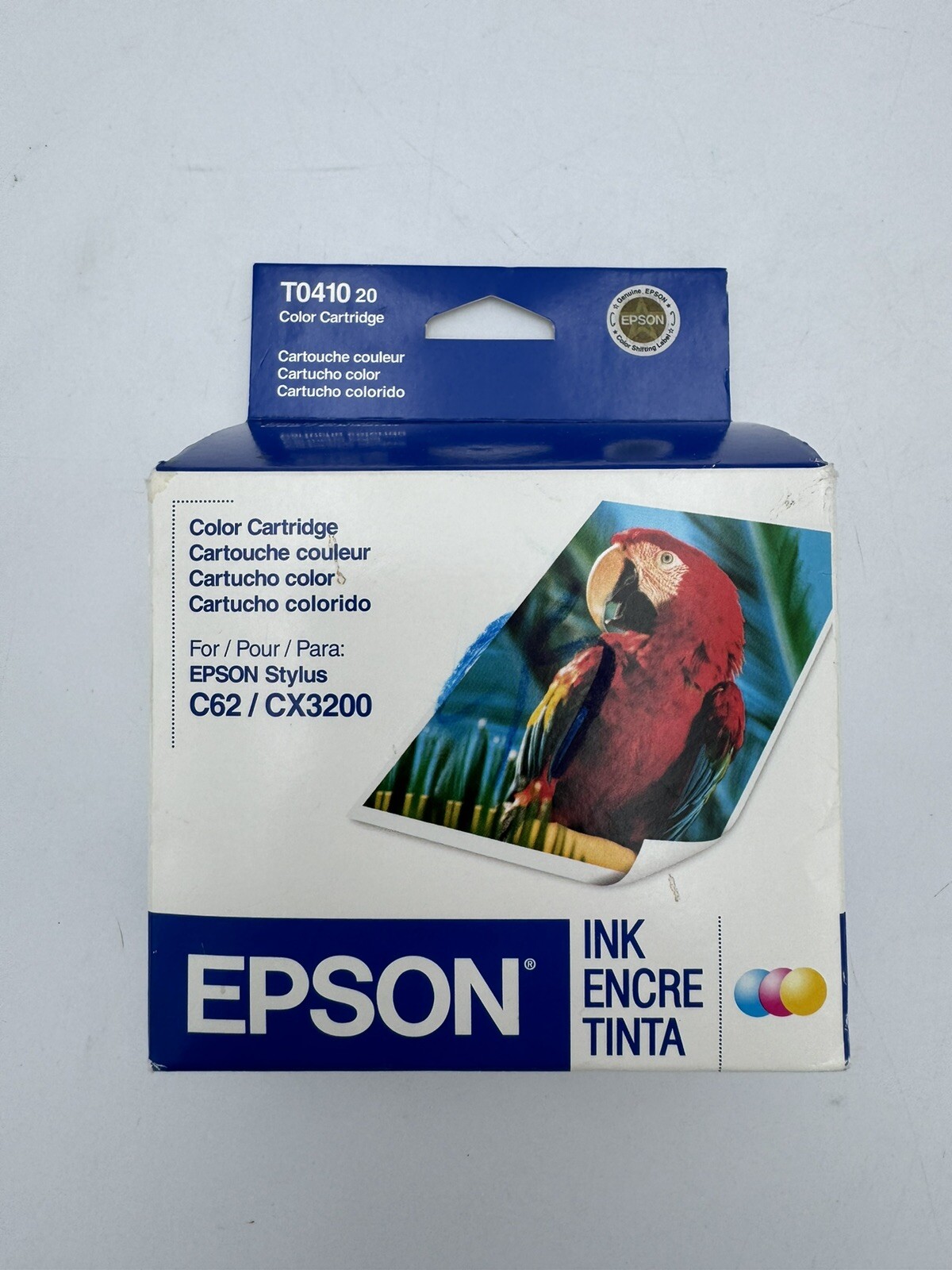 Epson T041020 Genuine Tri Color Ink Cartridge Expired 10/2008 Stylus C62 CX3200