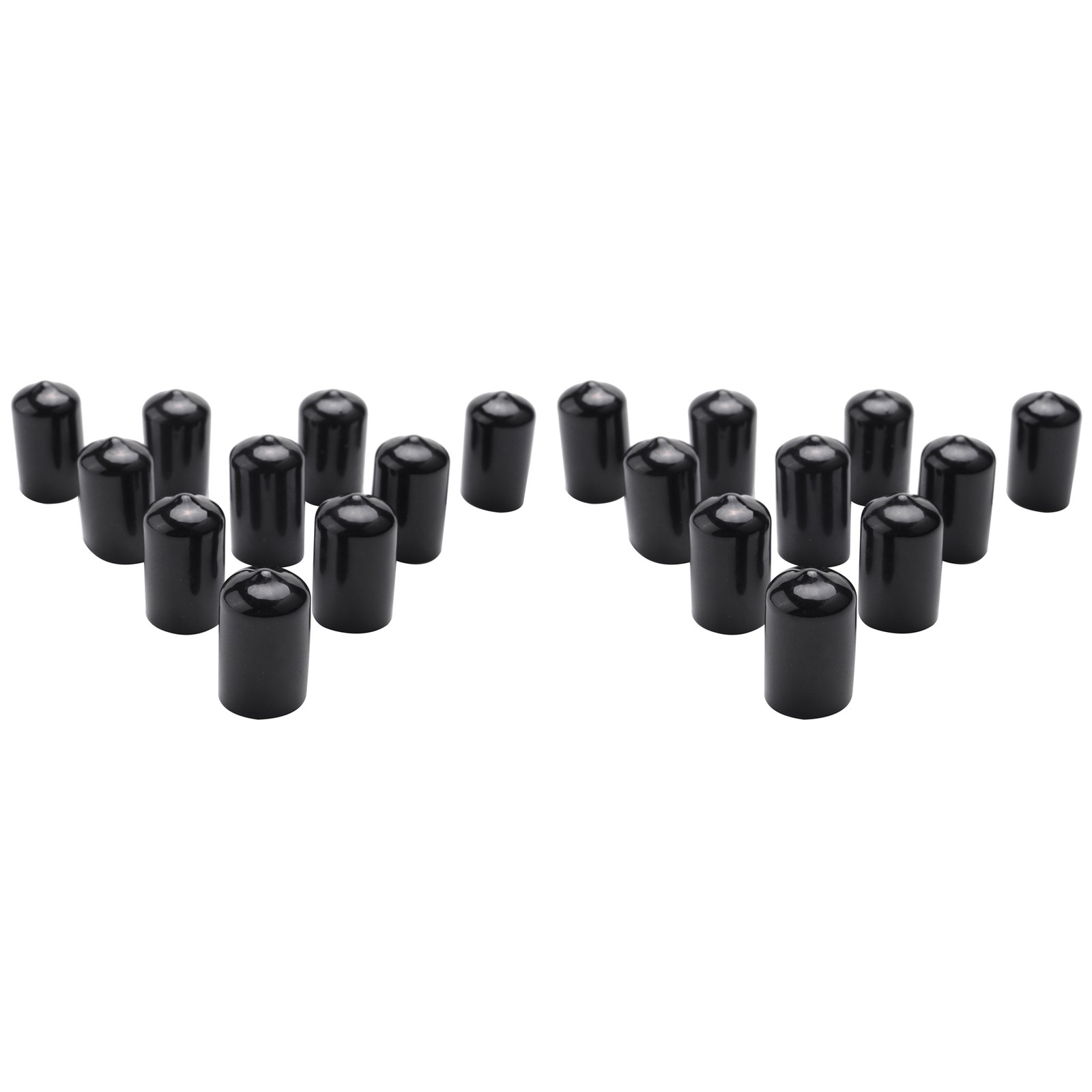 20Pcs Rubber End Caps 16mm ID PVC Round Tube Bolt  Cover Screw Thread3696