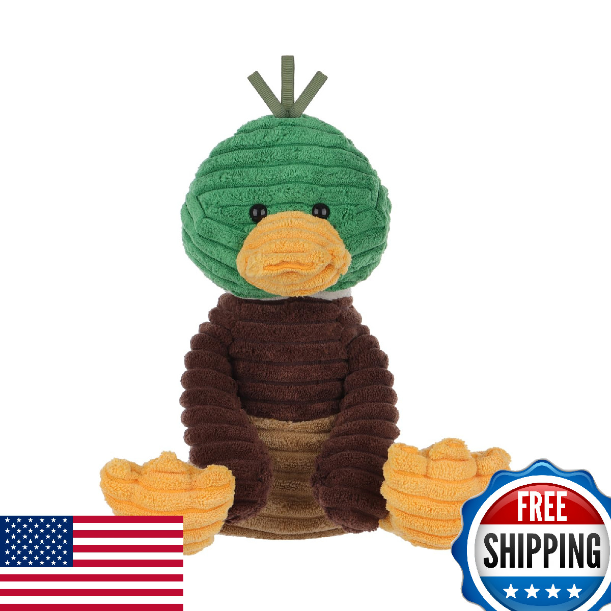 Apricot Lamb Corduroy Mallard Duck Plush Stuffed Animal for Kids, Soft Toy 10"
