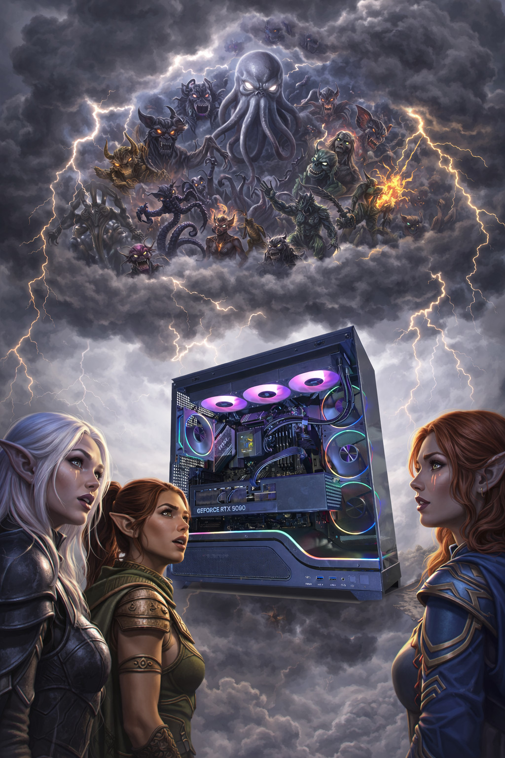 AMD RYZEN 7 9800X3D Gaming PC - NVIDIA RTX 5090 - 32GB DDR5 RAM+4TB SSD+WiFi 6!!