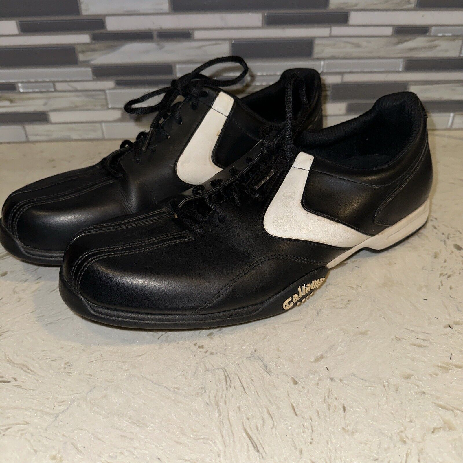 Callaway Golf Black Leather Comfort Trac Shoes Size 12