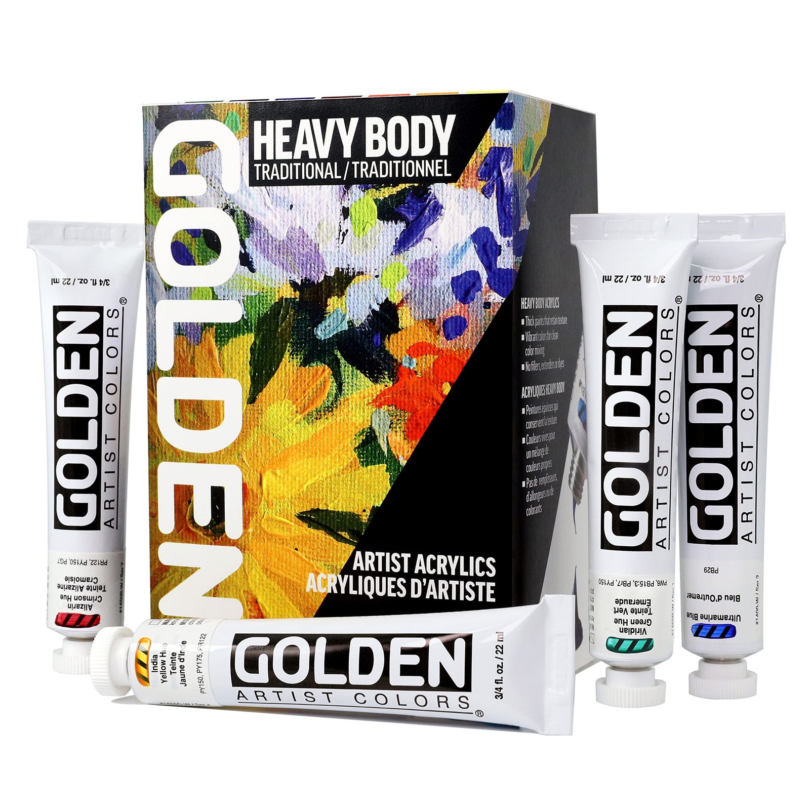 Golden Heavy Body Acrylic Paint Set, 7 Colors, Traditional - Artist Quality