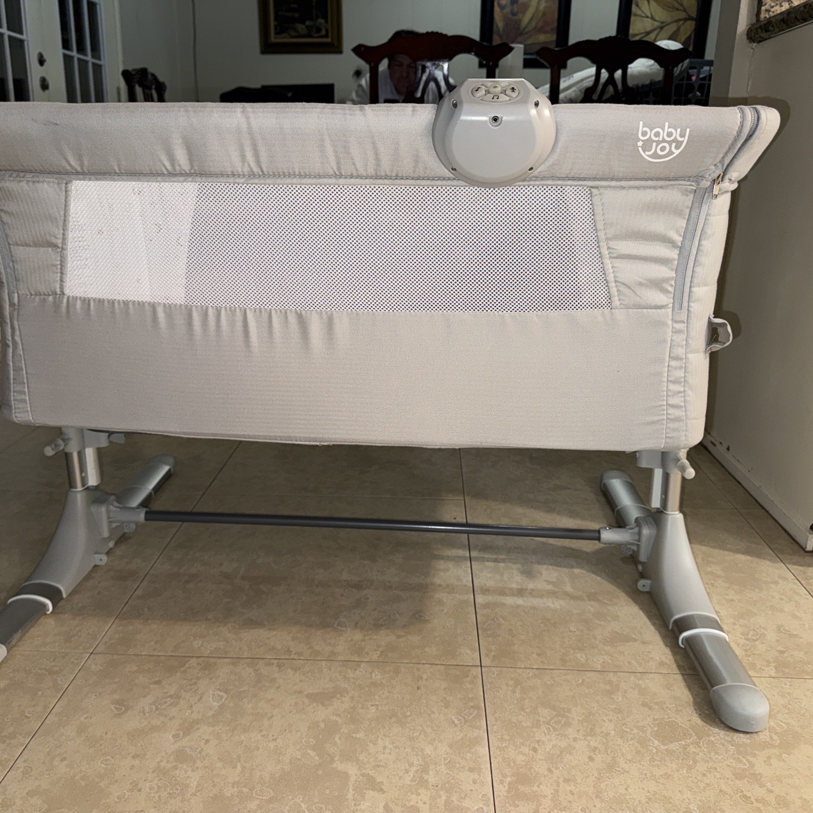 Portable Baby Bed Side Sleeper Infant Travel Bassinet Crib W/Carrying Bag Beige