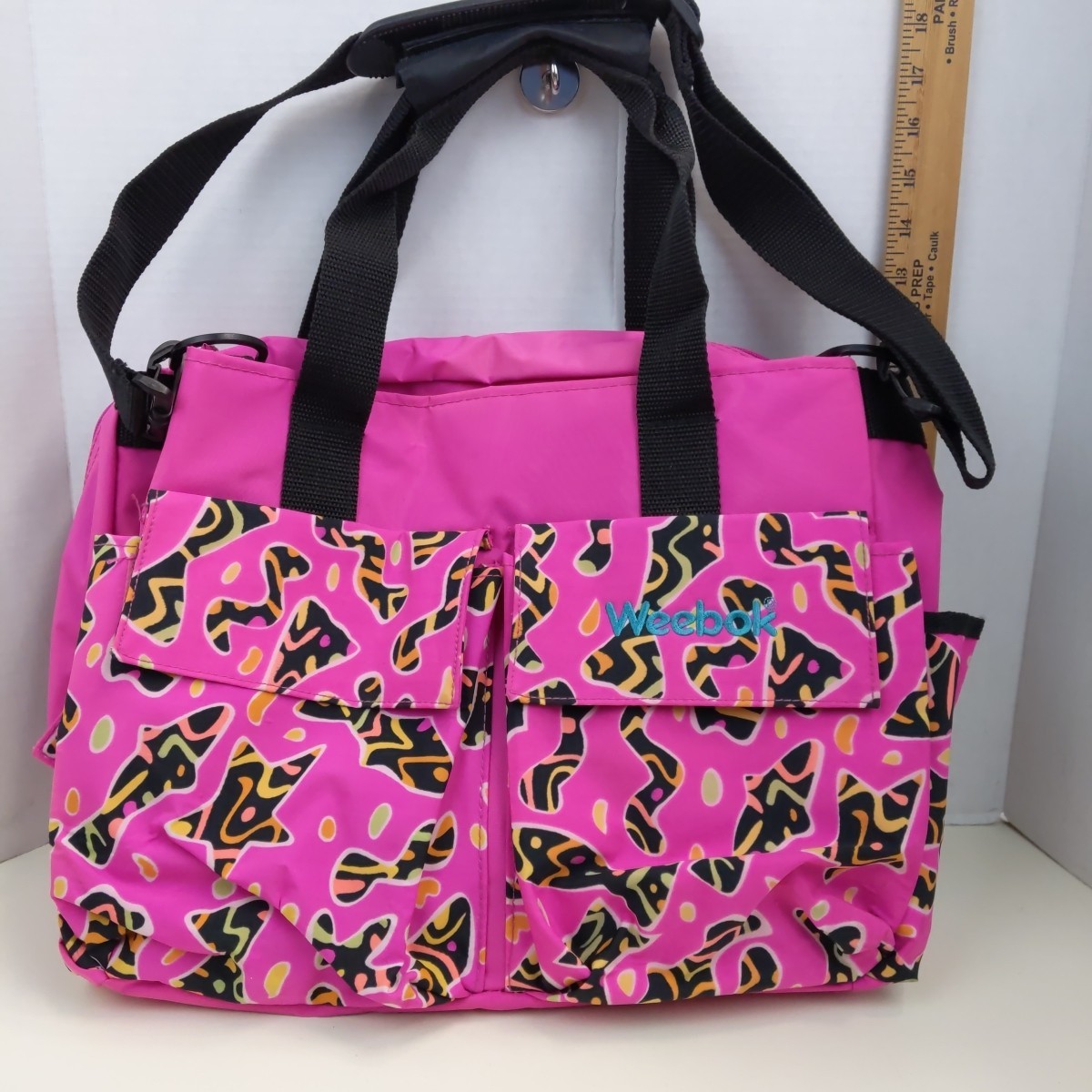 Vintage Weebok by Reebok Pink Nylon Diaper Bag Baby Changing Pad Travel Bag Set