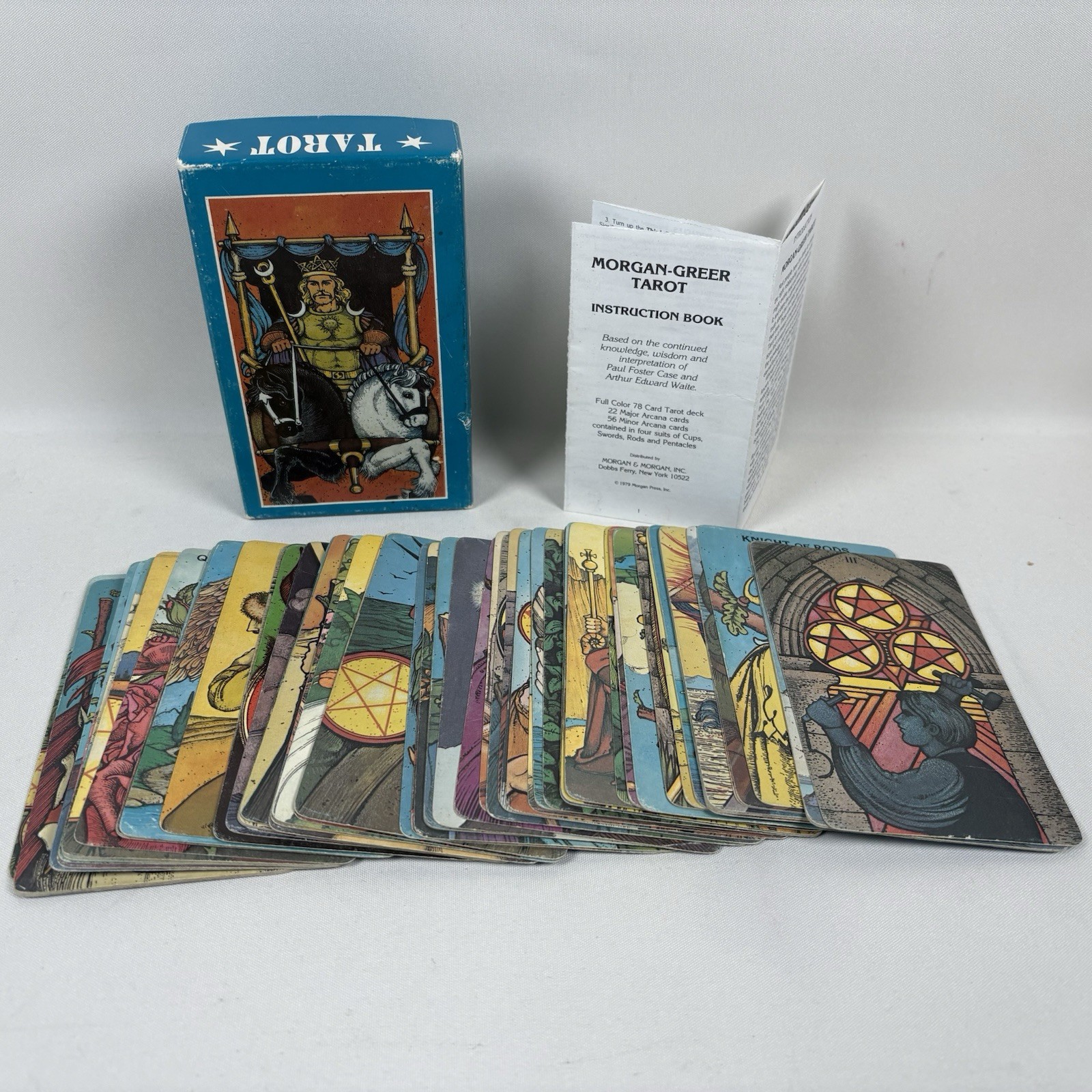 Morgan Greer Tarot 1979 Light Blue Box Edition VTG 78 Cards + Instructions 100%
