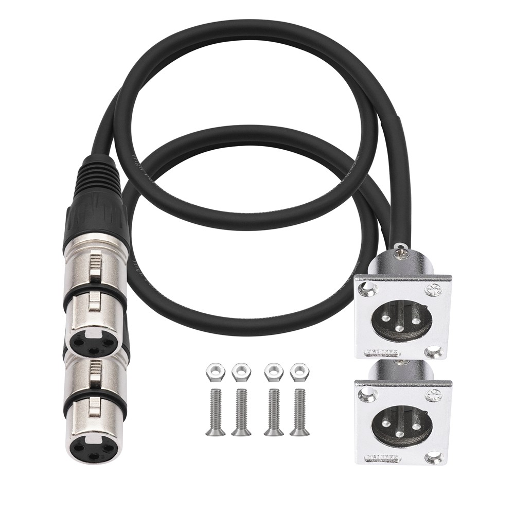2 Pack D Type XLR Cable , Pass Through Connector, D XLR Male to Female for9107