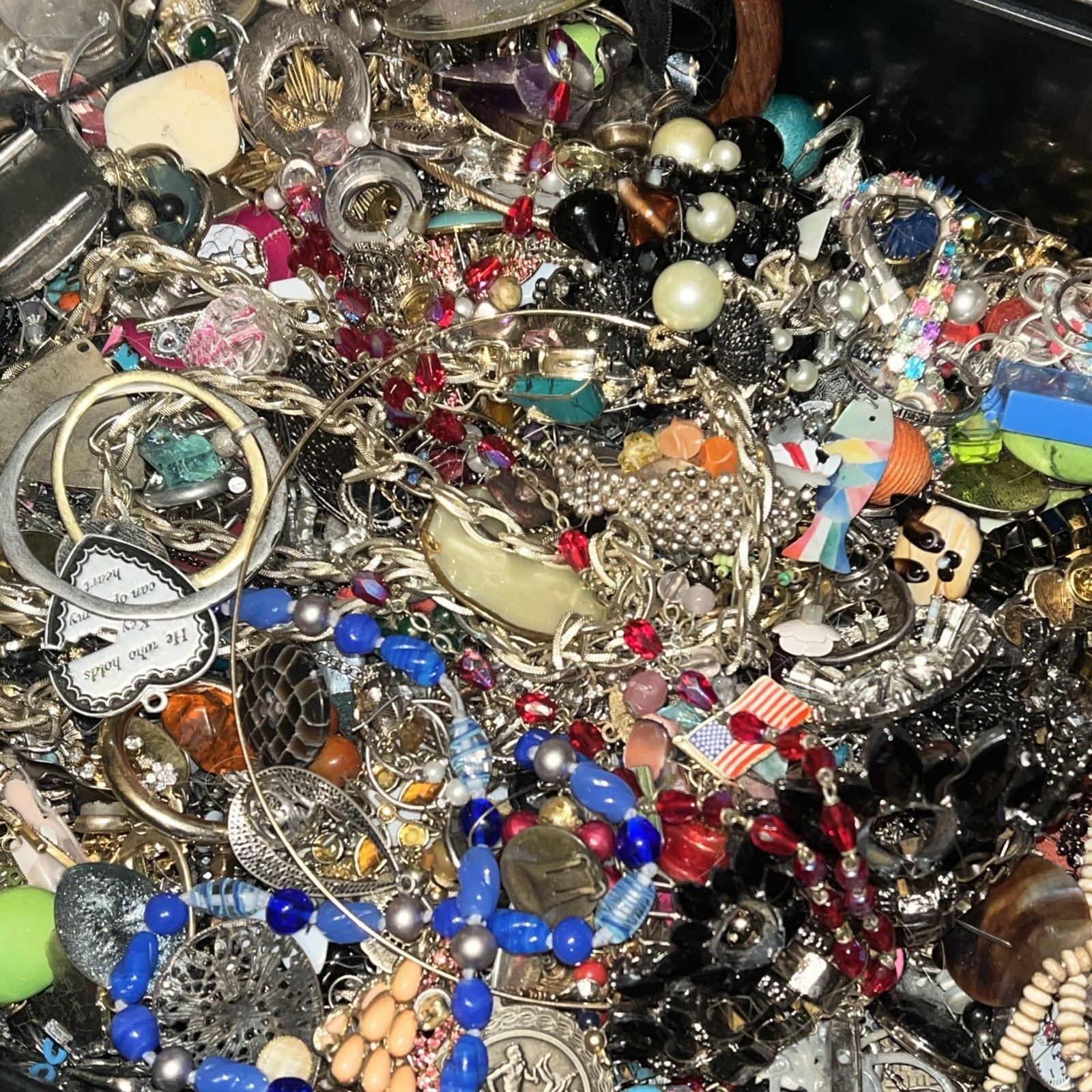Vintage Broken Craft Jewelry Repurpose Pieces  5-6 Lbs Lots