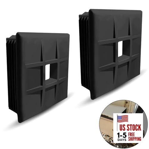  (2-Pack 4" RV Bumper Plug End Cap for RV, Camper, Travel, Trailer 2 Pack Black