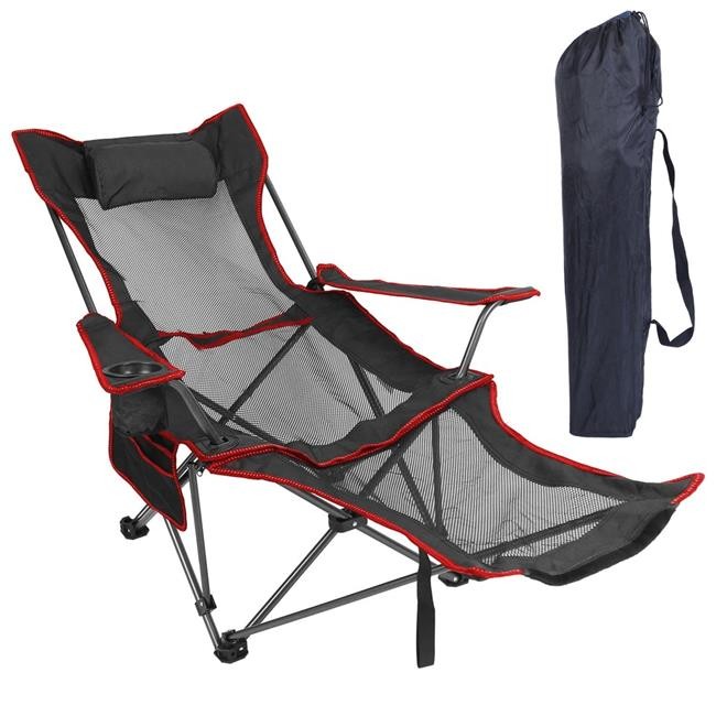 Fresh Fab Finds FFF-Black-GPCT4105 Foldable Camping Chair 330 lbs Load Heavy ...