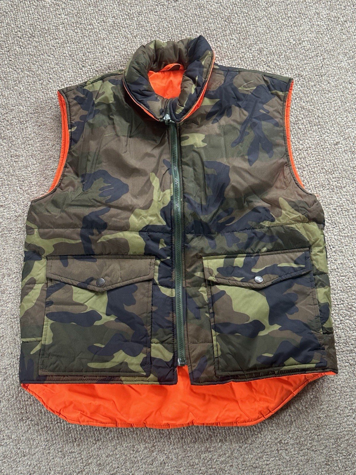 Winchester Reversible Hunting Vest Size Small Camo Blaze Orange Y2K Camping