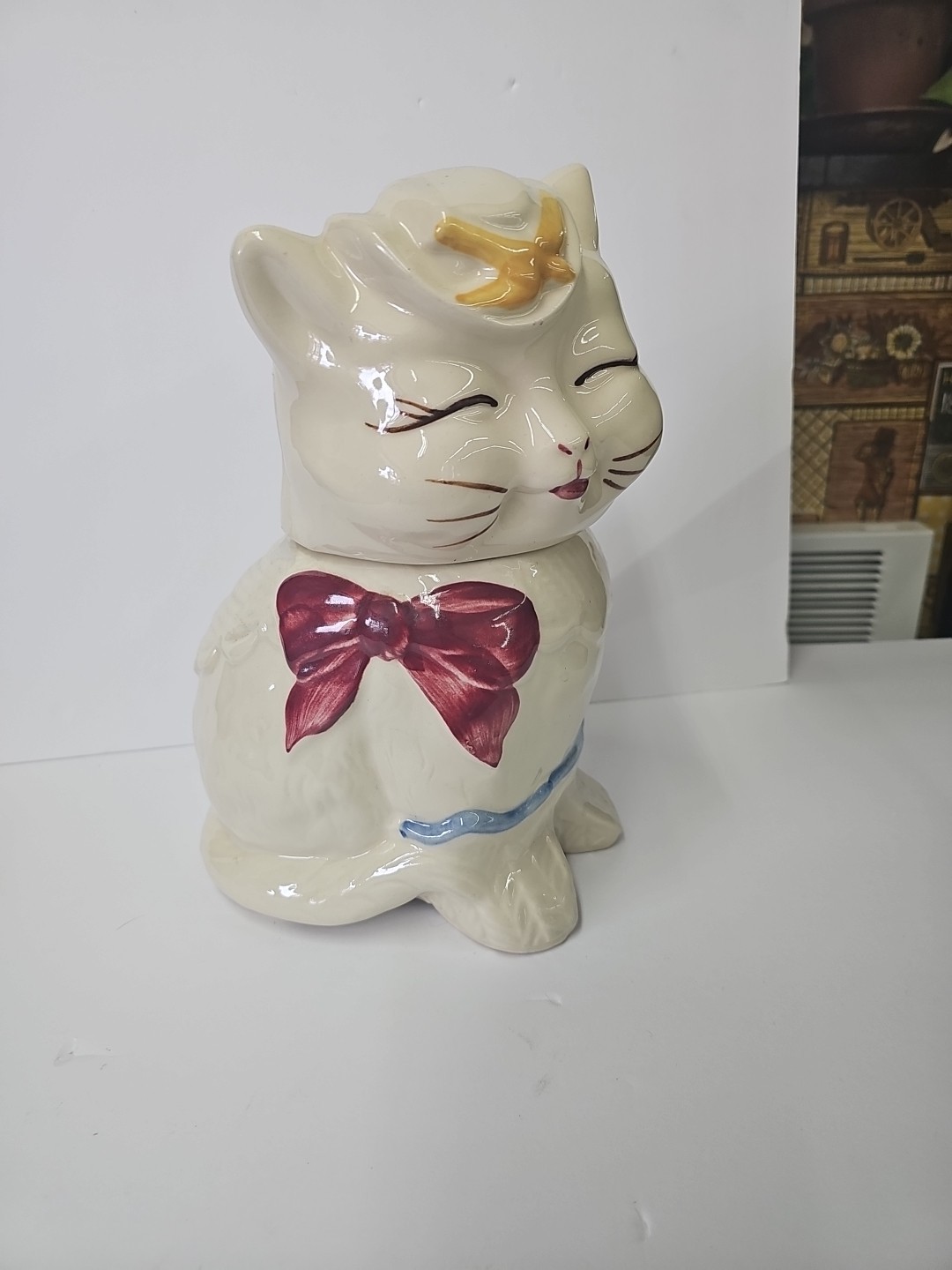 Vintage 1940’s Shawnee Pottery Patented Puss 'n Boots USA Cookie Jar 10.5"