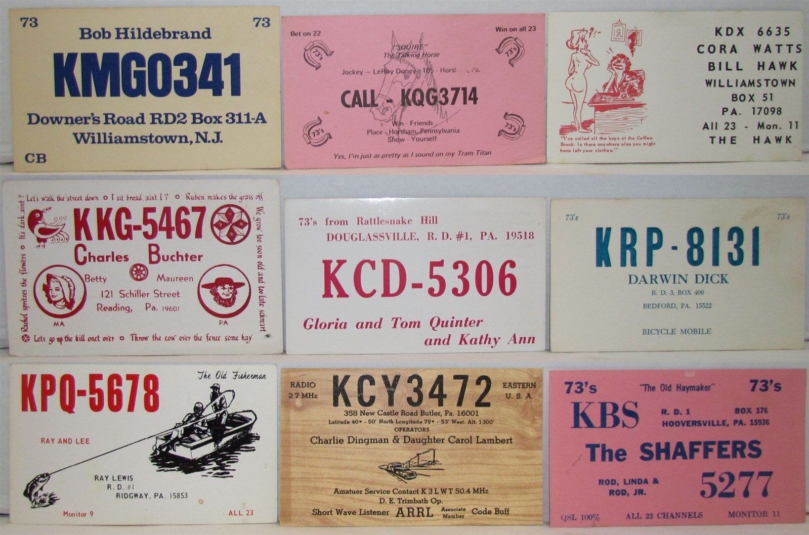 21 Pennsylvania Ham Radio QSL Cards