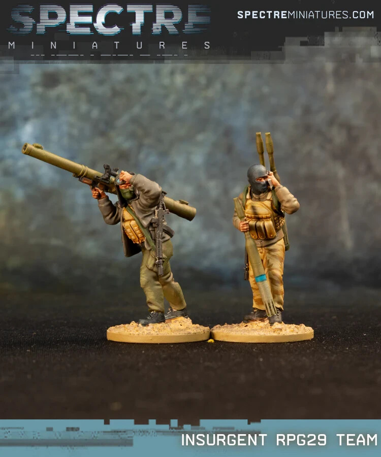 Spectre Miniatures Insurgent RPG-29 Team Unassembled / not painted