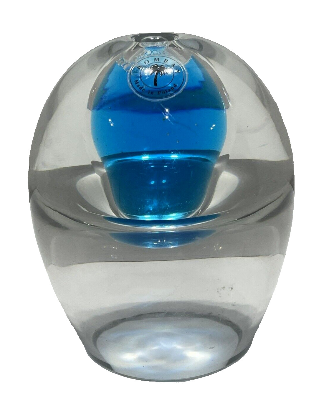 Bombay Crystal Oil Lamp Clear Made in Poland Collectible 5"x4"