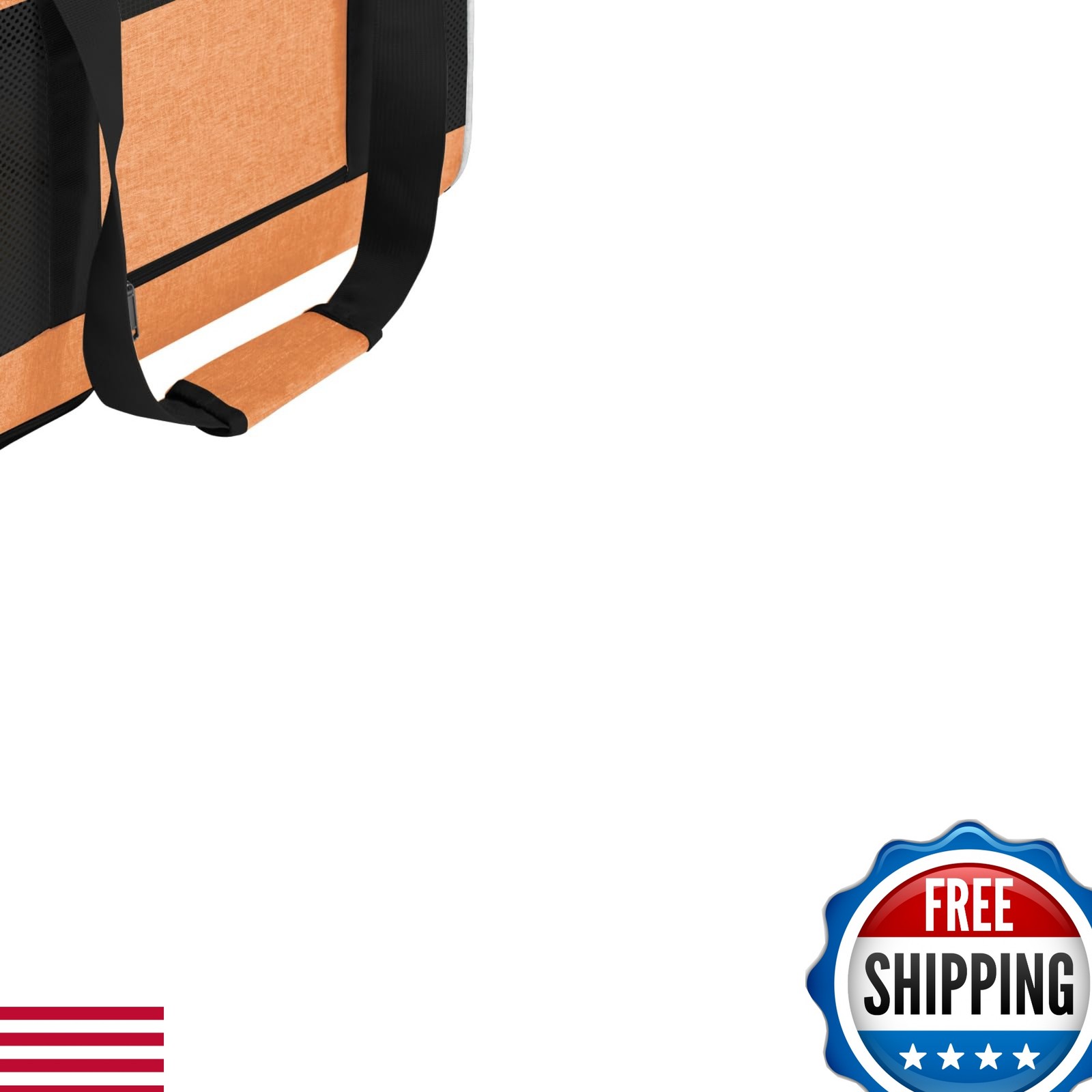 GAPZER Large Pet Carrier Bag: 18x12x12 Soft Shell, Top Open, Mesh - Orange