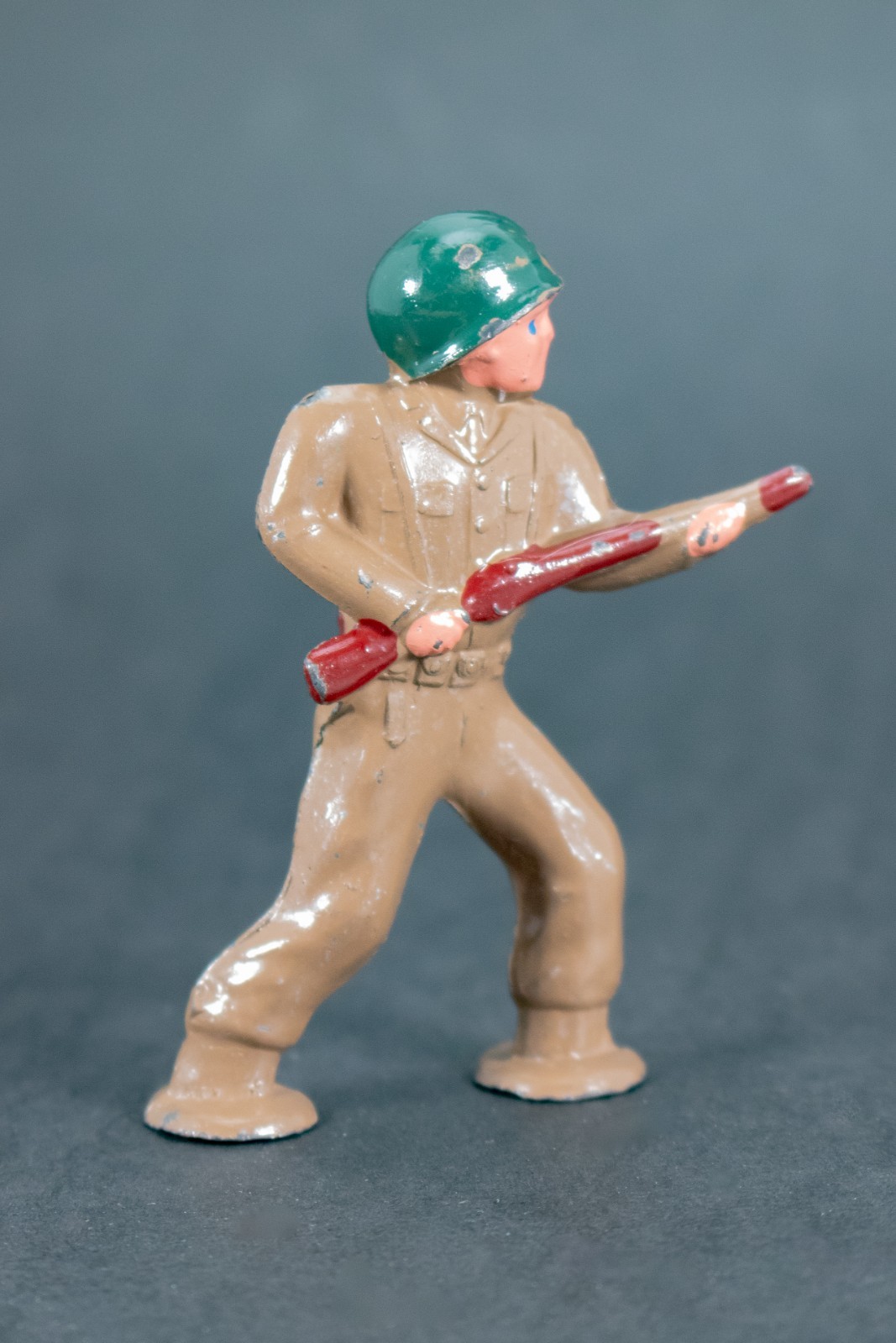 Vintage Toy Soldier Barclay US Military Soldier Advancing w Rifle B267 Podfoot