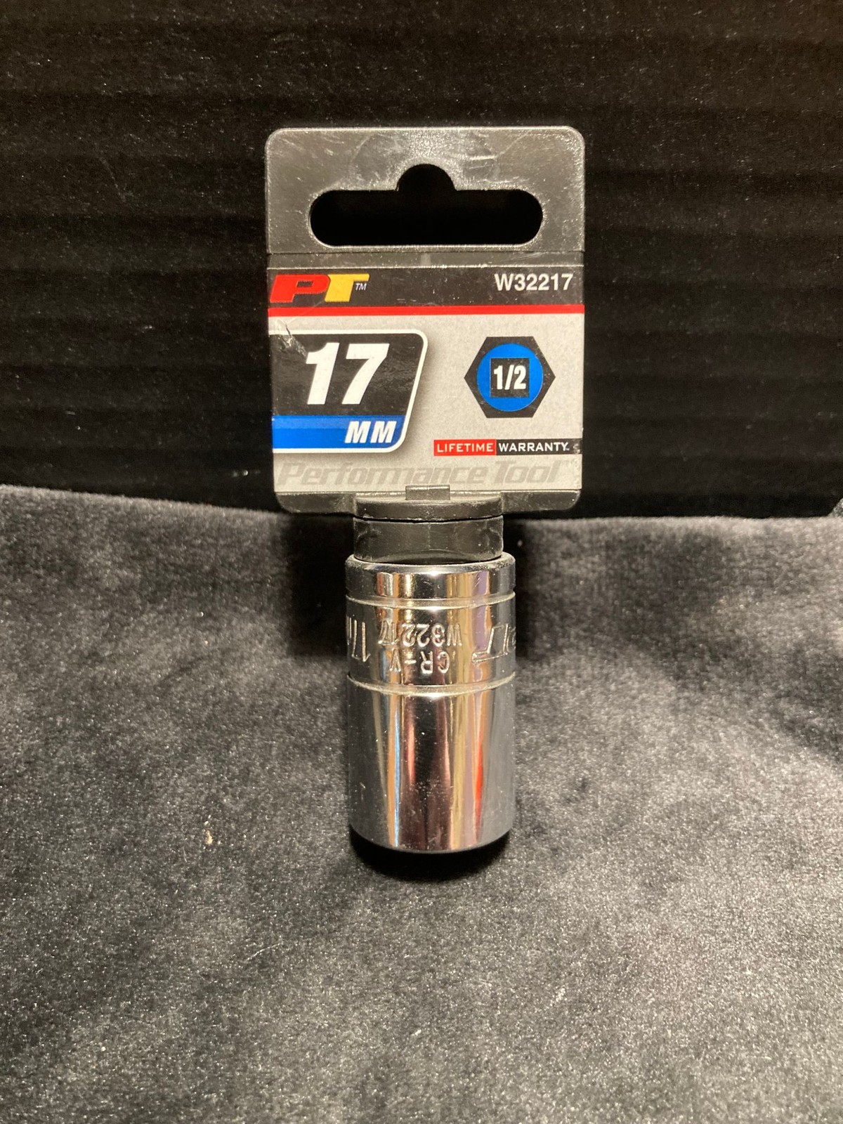 Performance Tool Socket 17mm 1/2 Drive Deep 6-Point Chrome Vanadium W32217