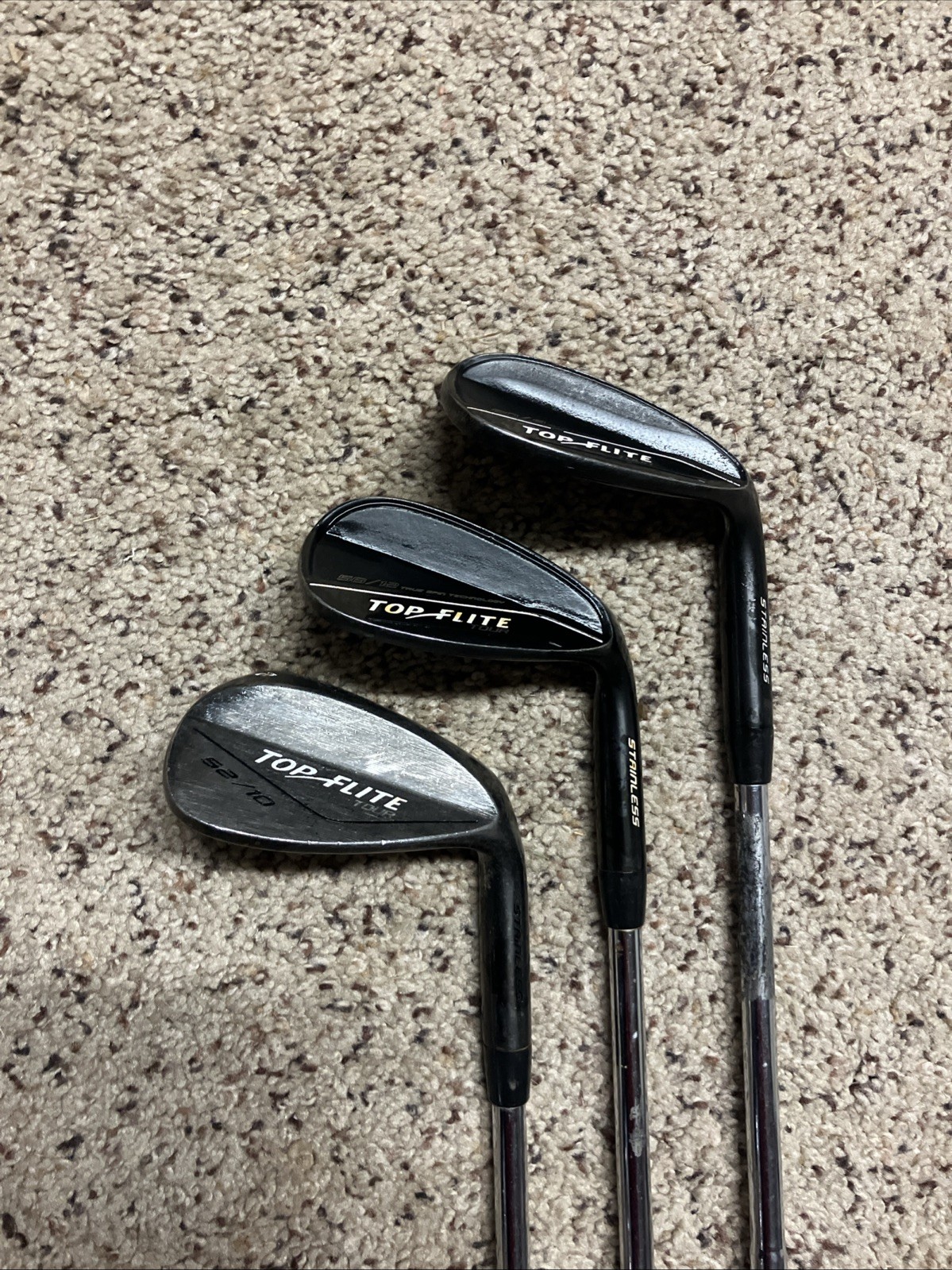 Top Flite Tour BLACK Wedge Set 52 56 60 Gap Sand Lob Steel RH