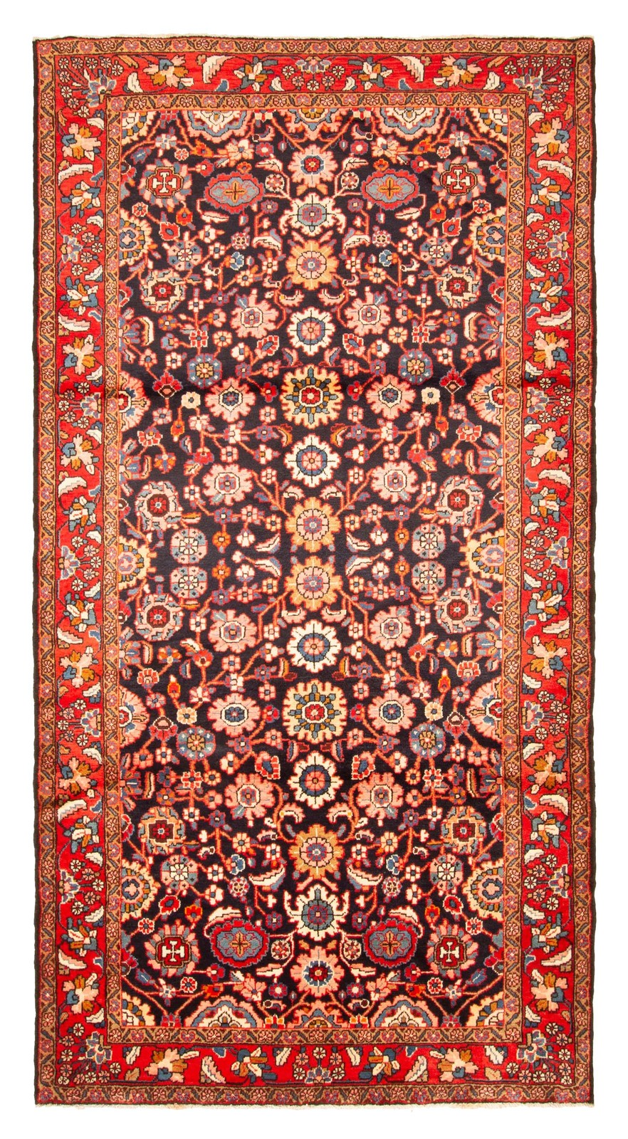 Traditional Vintage Hand-Knotted Oriental Carpet 5'3" x 10'1" Wool Area Rug