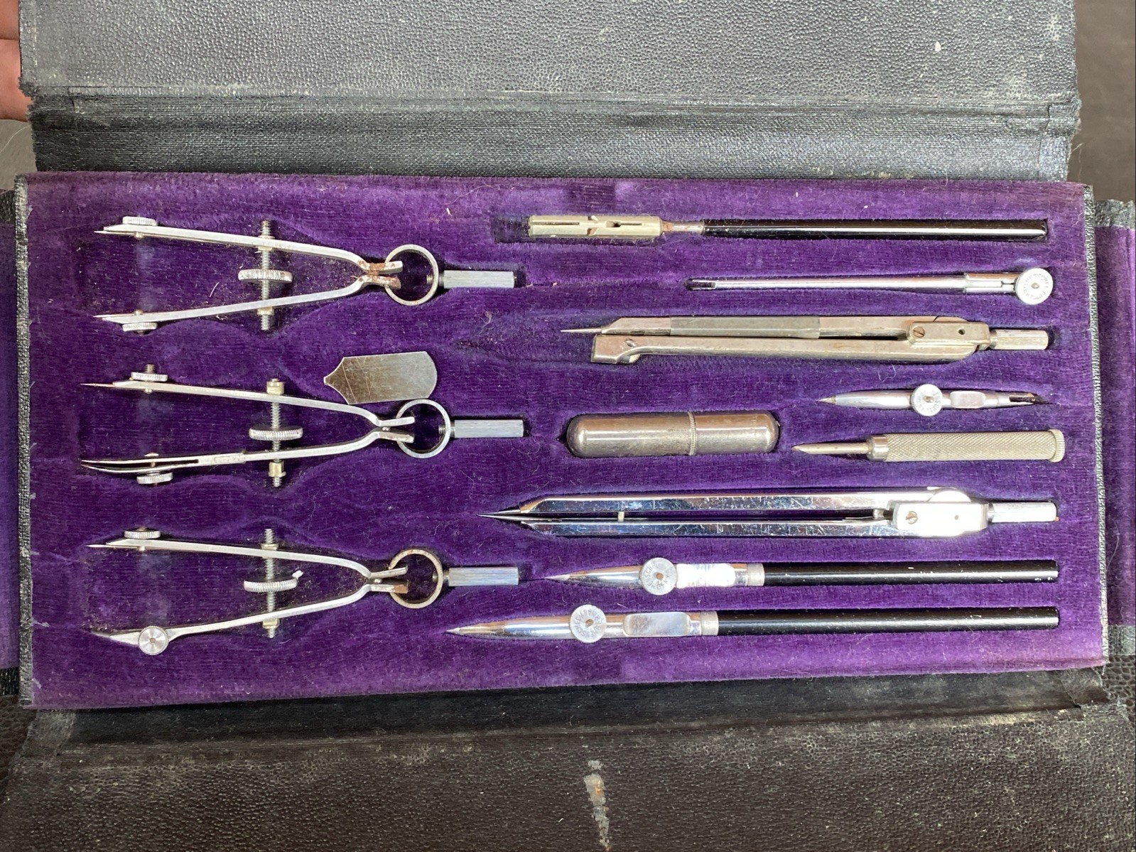 Vintage Henschel Co Germany Drafting Drawing Tool Set No 725 NEAR COMPLETE NICE!