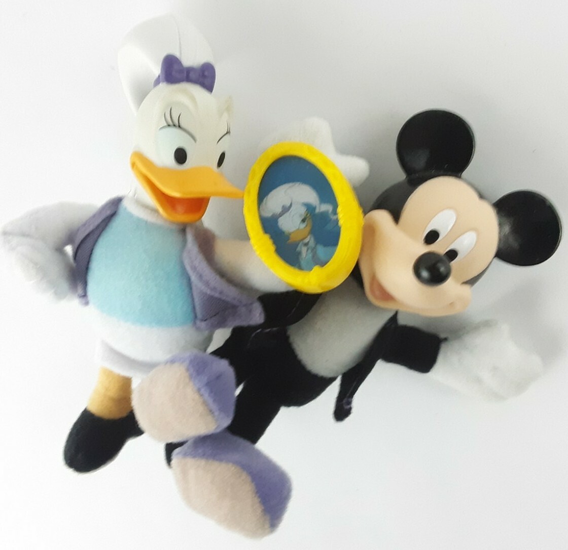 Two 2001 Disney's House Mouse McDonald's Happy Meal Toys Mickey and Daisy Open