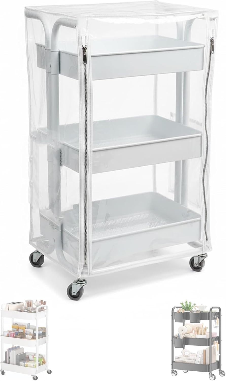 Utility Cart Cover with Storage Pockets, Heavy Duty Waterproof Dustproof Protect