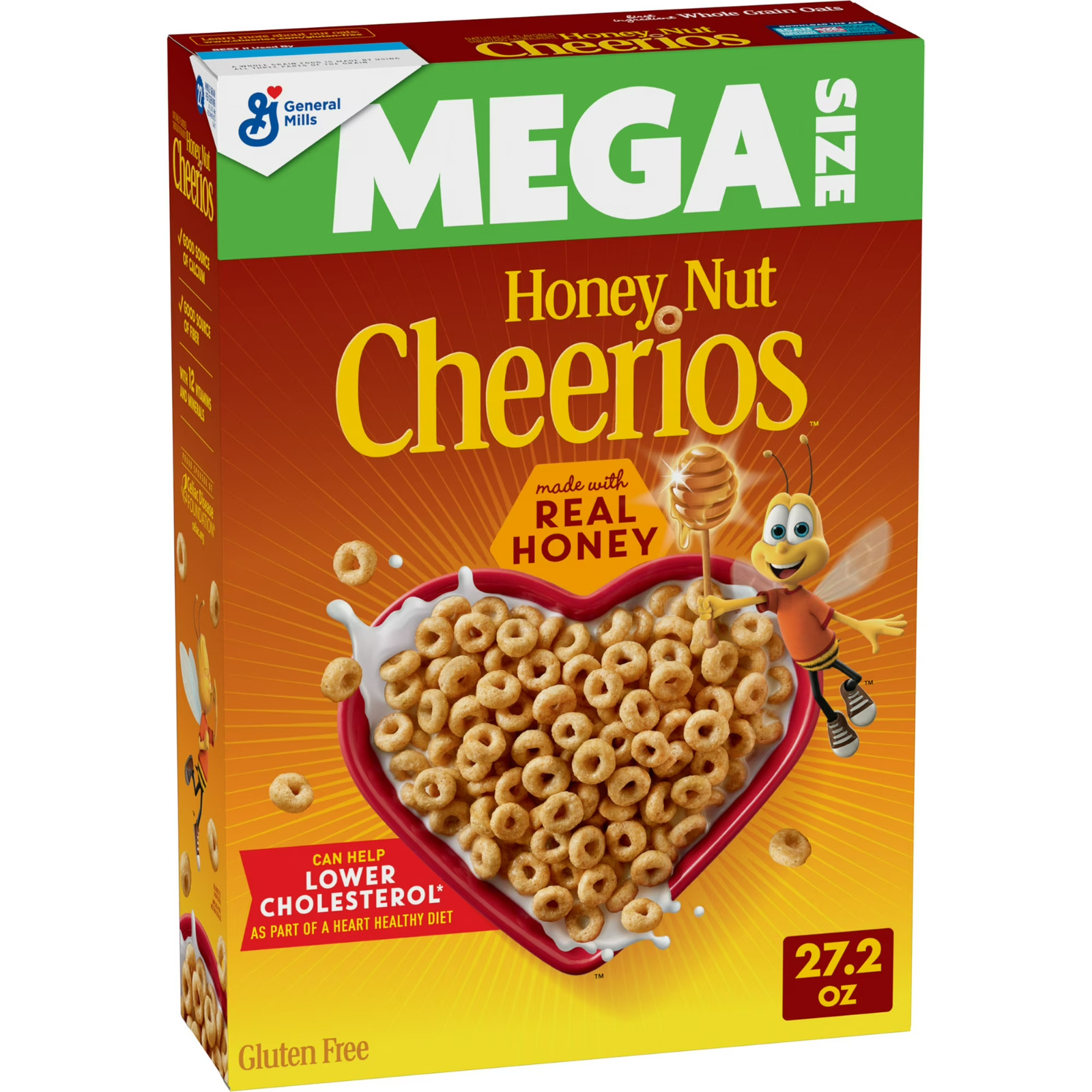 Honey Nut Cheerios Heart Healthy Breakfast Cereal Gluten Free Cereal-27.2 oz