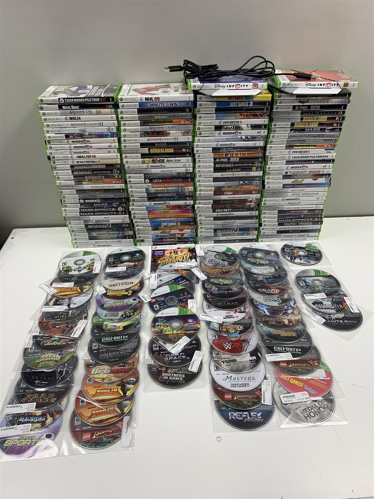 Lot of 185 Xbox 360 Games Working Bulk Dealer Lot Skyrim BioShock Madden