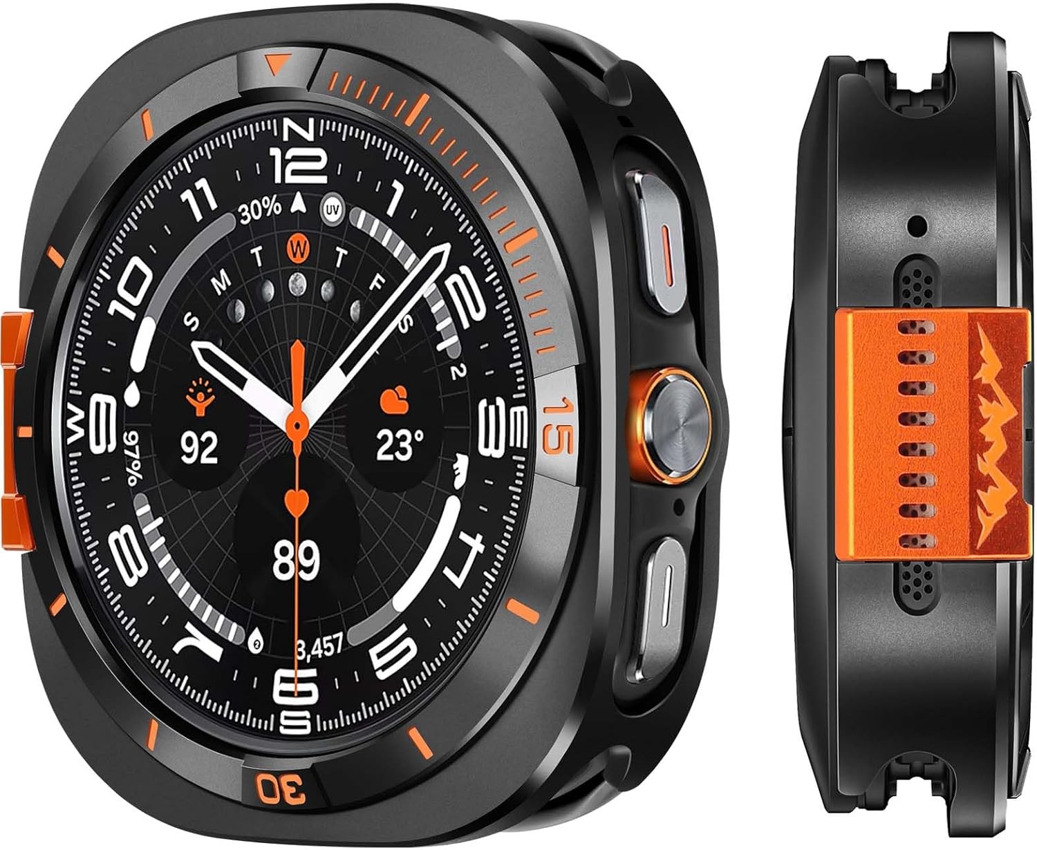 2 in 1 Metal Cover for Samsung Galaxy Watch Ultra 47mm Protective Bumper Case