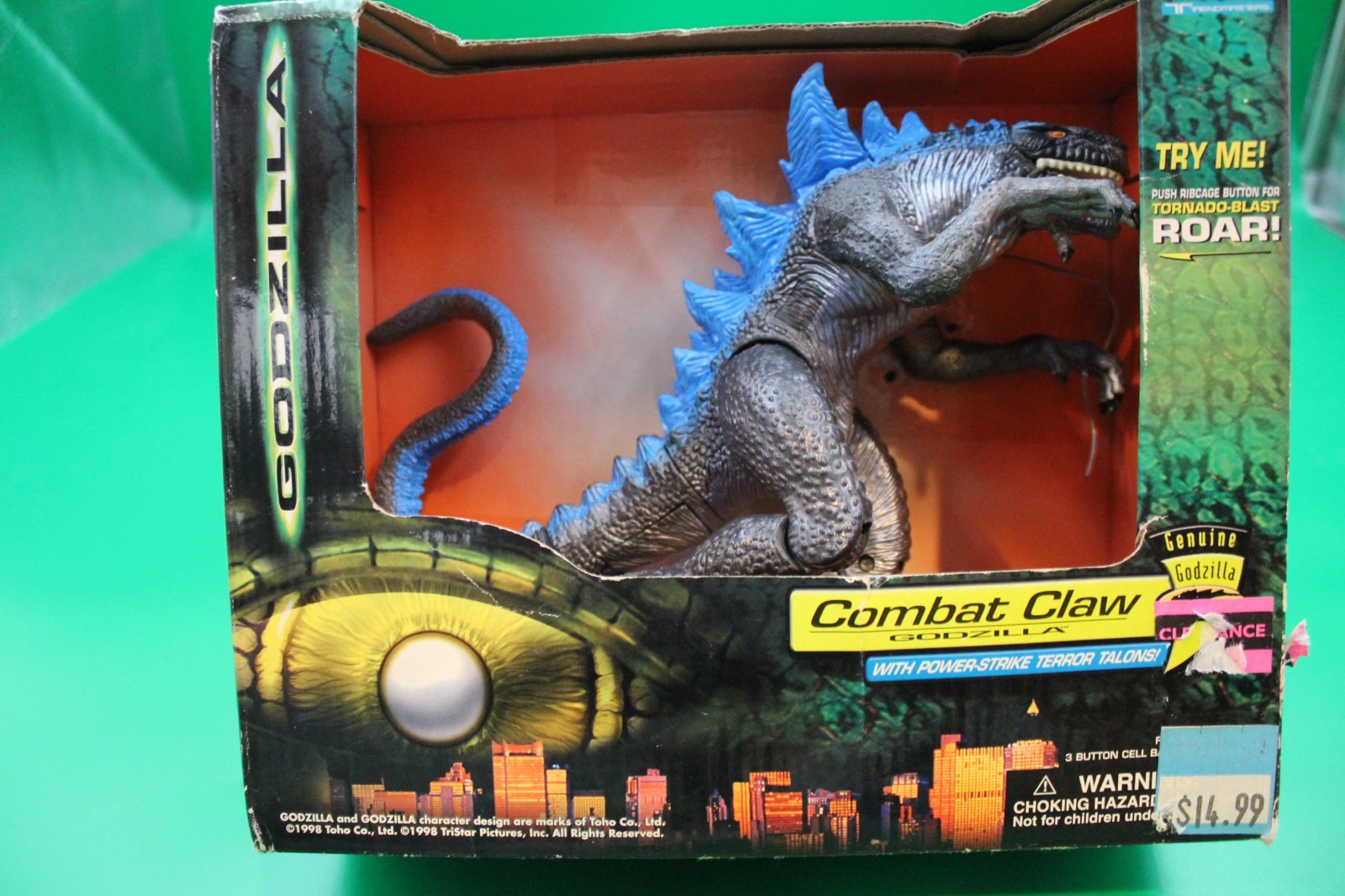 Vintage Godzilla Combat Claw 1996 Electronic Figure Trendmasters New In Box