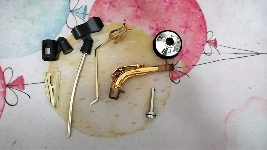 Alto saxophone neck & practice mute instrument & performance microphone holder