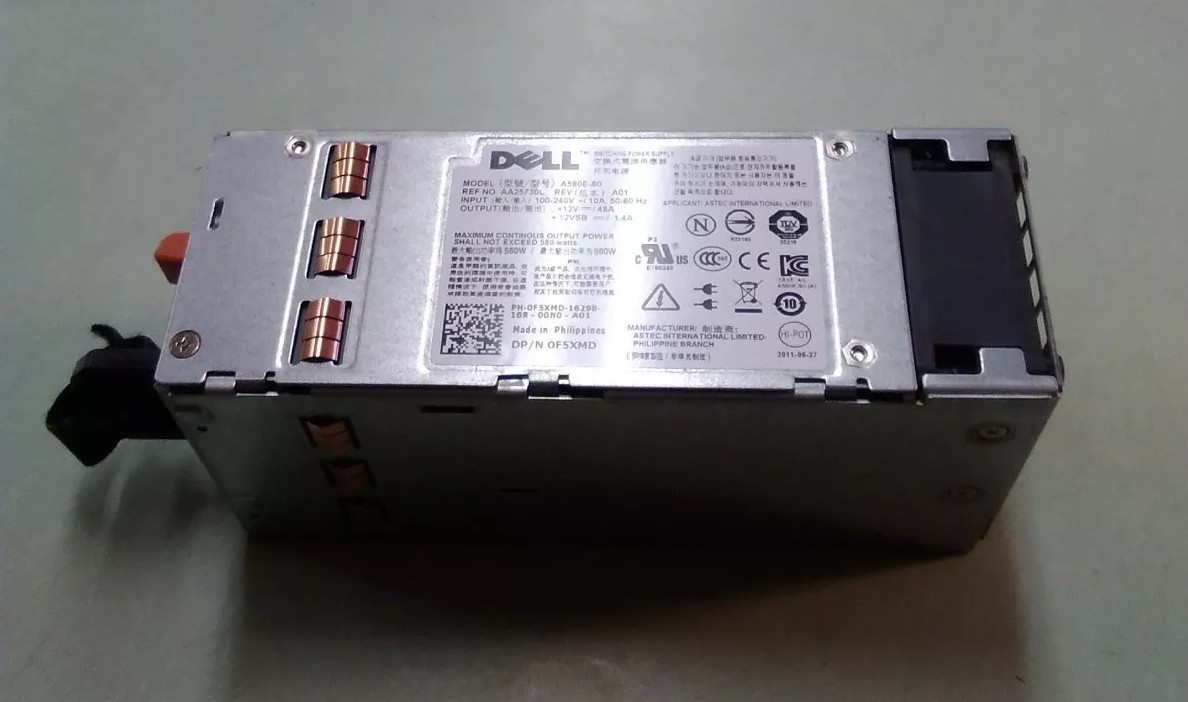 580W Server Power Supply For Dell PowerEdge   A580E-S0 0F5XMD REV A01