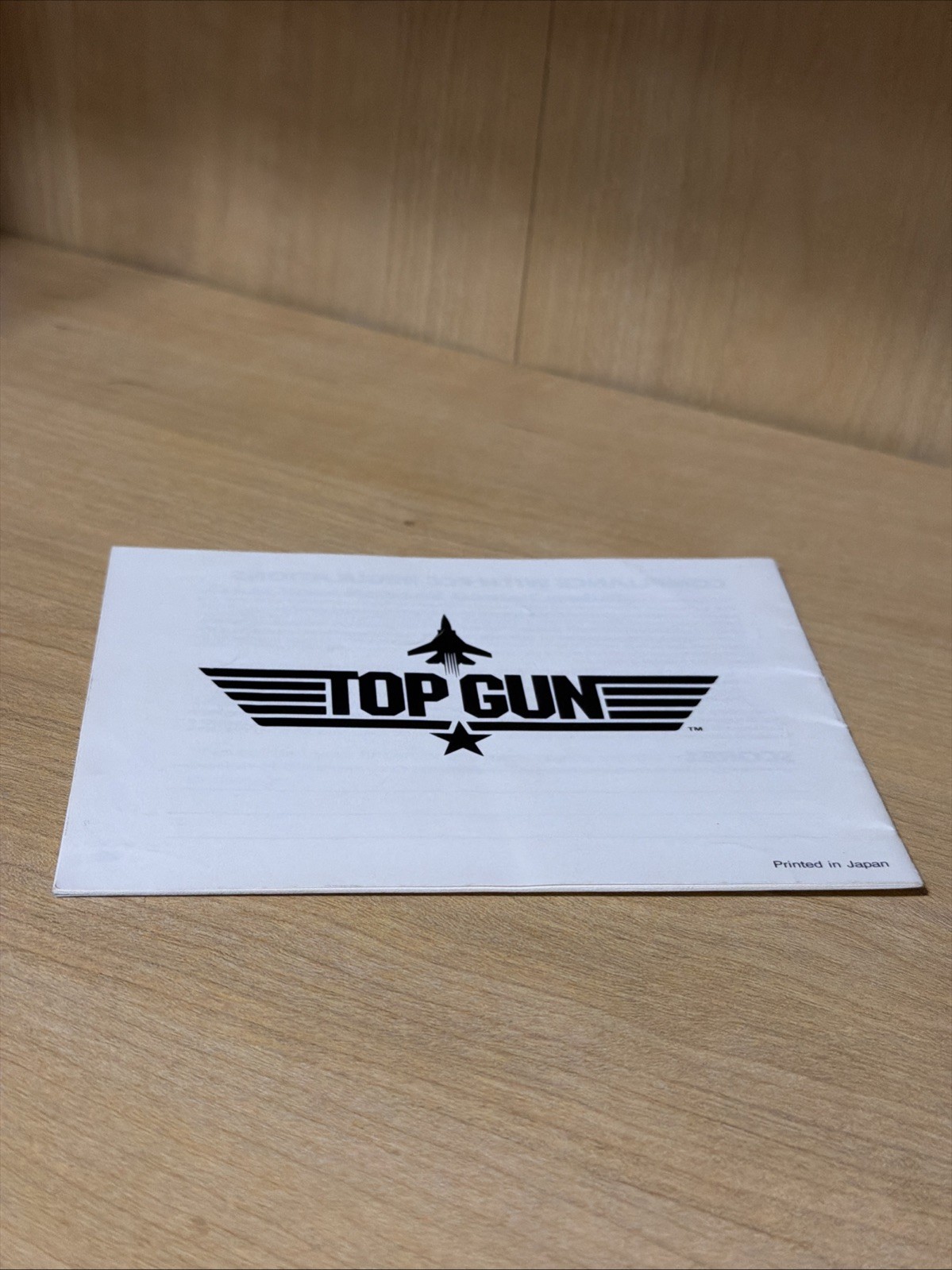 Top Gun NES Manual Instruction Booklet ONLY Nintendo Entertainment System