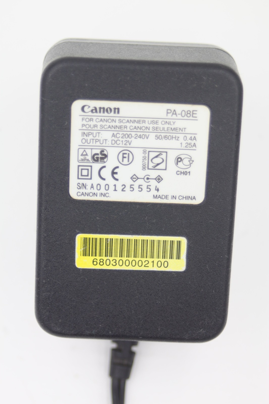Original Canon PA-08E AC Adapter 12V 1.25A for CanoScan 3000 3200F 5000F 5200F
