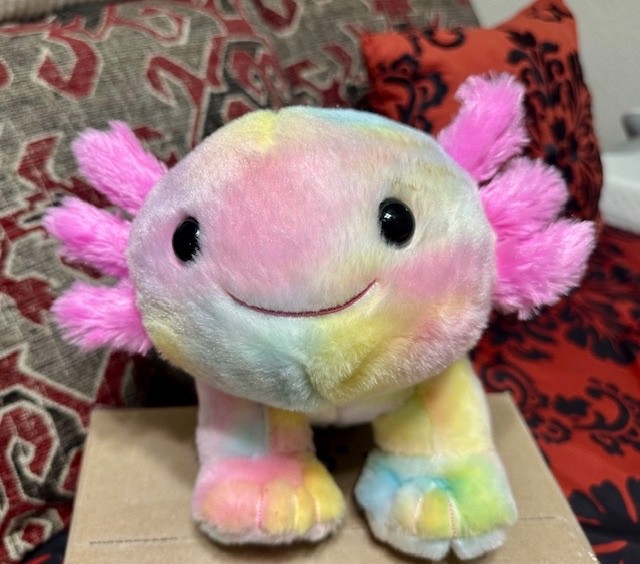 Build A Bear AXOLOTL Tie Dye Pastel Rainbow BAB Exclusive 19"