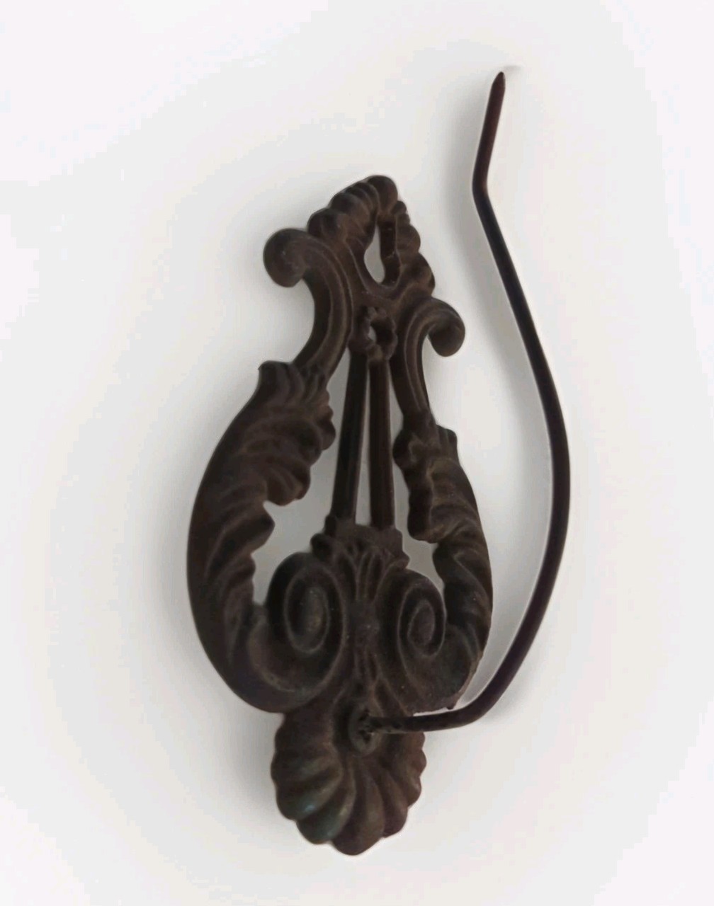 Receipt SPIKE Cast Metal WALL Bill Note Holder Hook 6" Green #5 Vintage